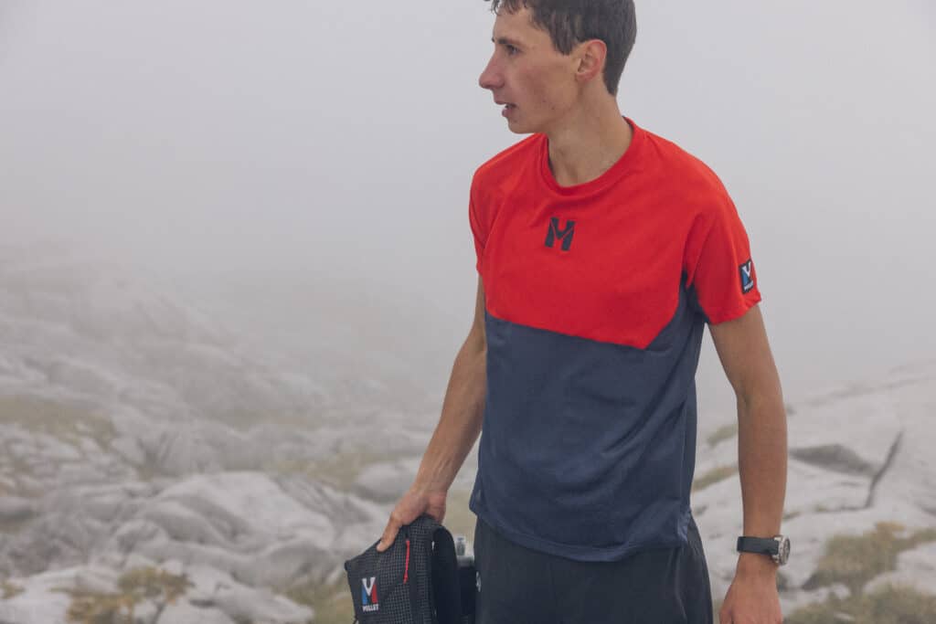 L'atleta Millet Sebastien Guichardaz in pausa