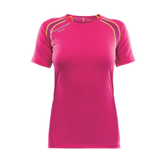 La maglia intima Devold Energy T-shirt da donna in colore fucksia