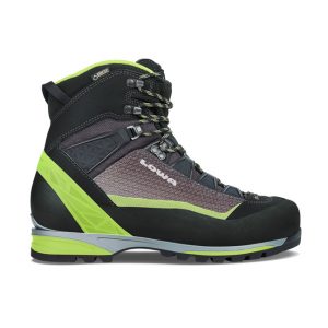 Veduta laterale dello scarpone da alpinismo Lowa Alpine Pro GTX® nei colori verde/nero