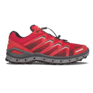 La scarpa Lowa Aerox GTX Lo in versione rosso/grigio