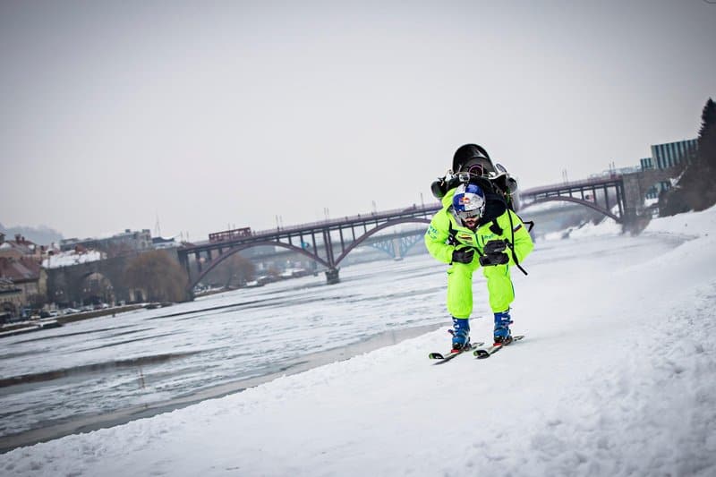 Filip Flisar nel centro di Maribor (foto Red Bull)
