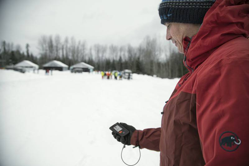 Il Mammut Barryvox in un campo artva