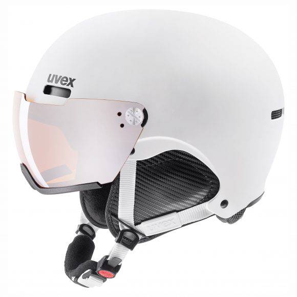 Uvex 500 Visor, casco da sci alpino, versione bianca