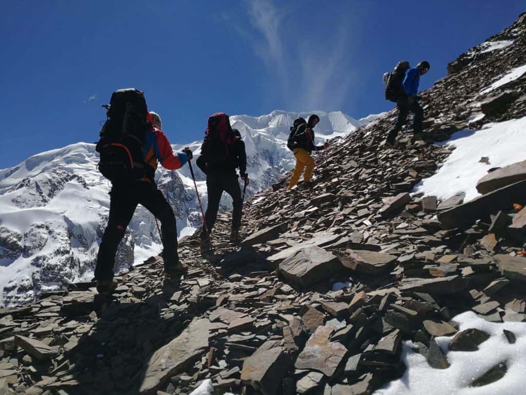 In salita verso la cima Sud