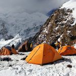 Il campo alto dell'Illimani con la tenda Ferrino Pilier 3