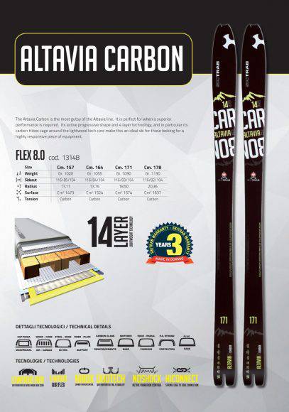 Ski Trab Altavia Carbon, dettagli tecnici