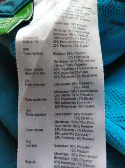 Etichetta dei materiali adottati