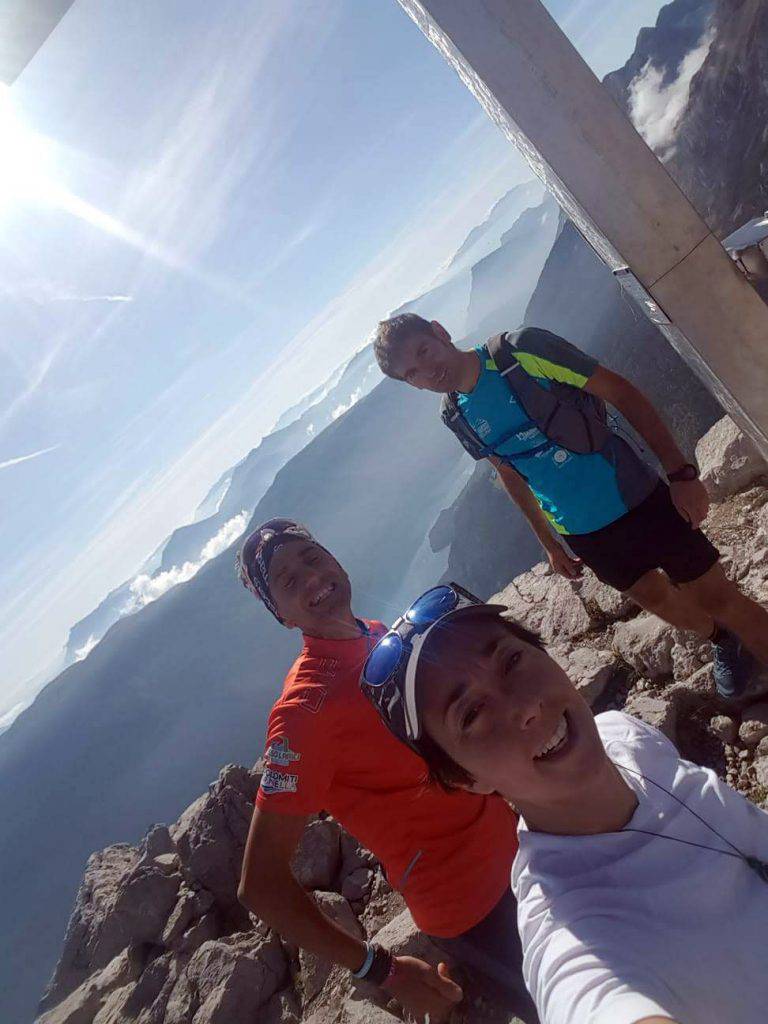 Valentina, Enzo e Alessandro sulla cima del Croz de l'Altissimo