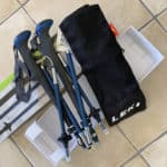 Leki Micro Vario Carbon, bastone da trekking, con la sua scatola e il sacchetto in dotazione