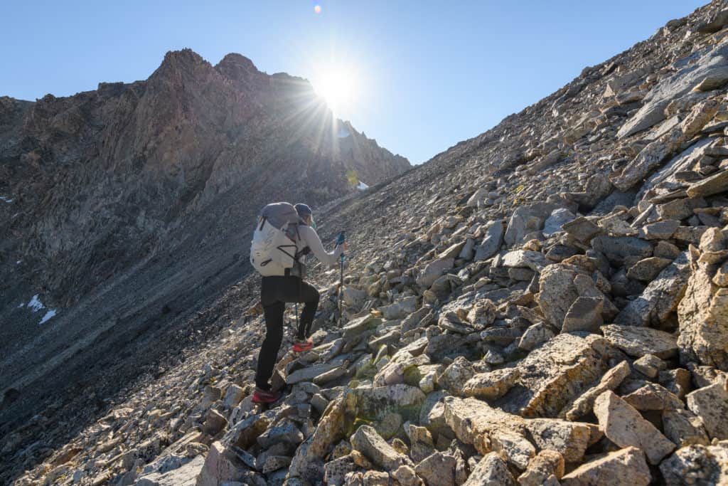 Osprey Tempest Pro in azione su pietraia