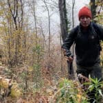 Fjällräven Expedition X Lätt, giacca imbottita, nel bosco autunnale