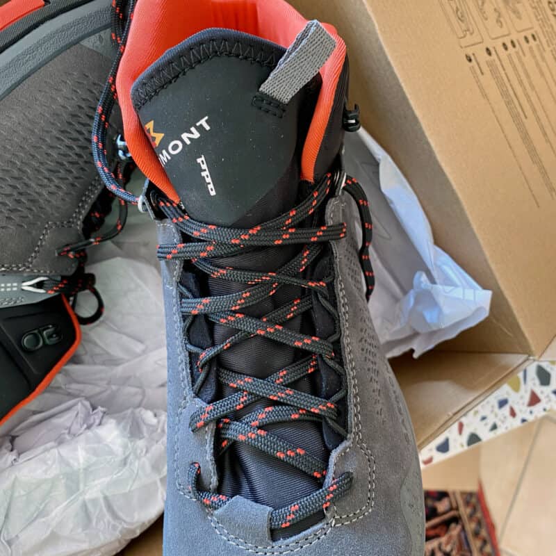 Garmont Groove Mid G-DRY, allacciatura completa con disegno asimmetrico