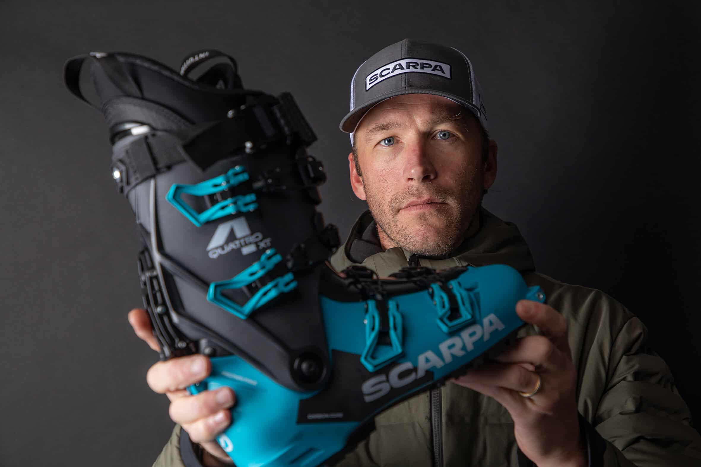 Bode Miller e il primo scarpone ibrido pista/skialp di Scarpa, il modello 4-Quattro XT.