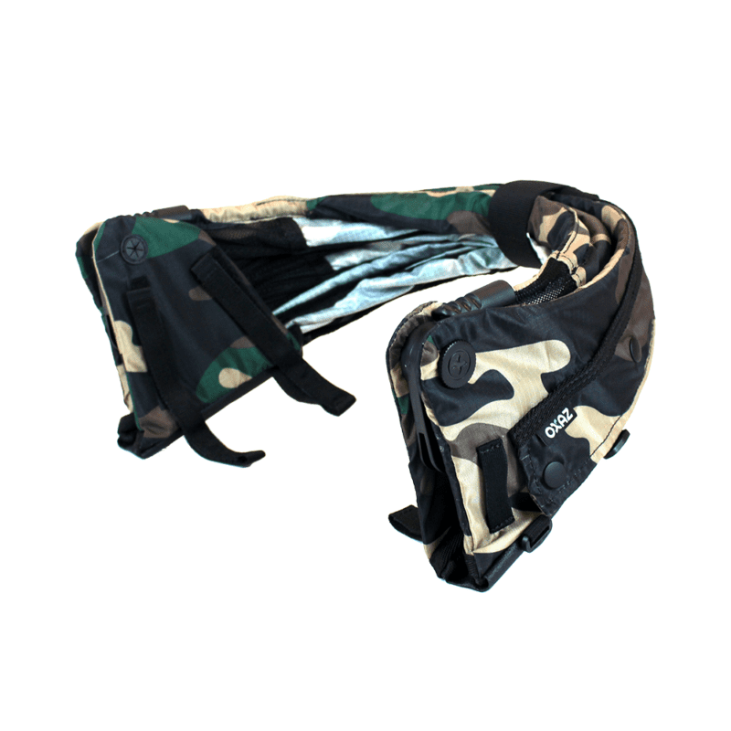 Oxaz Overcap, versione camouflage, ripiegato.