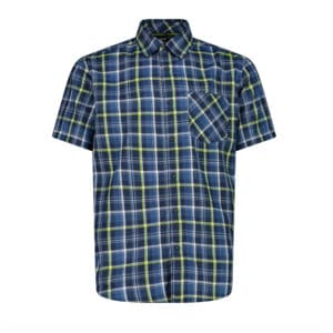 La camicia CMP check in colore B.BLUE-DUSTY BLUE-LIMEGREEN