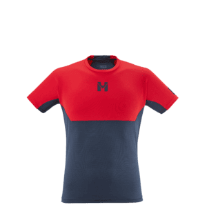 Millet Trilogy Sky TS SS, maglia da uomo maniche corte da sky running, in rosso e grigio.