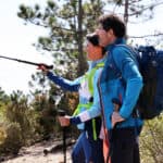 Un momento di sosta durante il test trekking dedicato ai completi CMP.