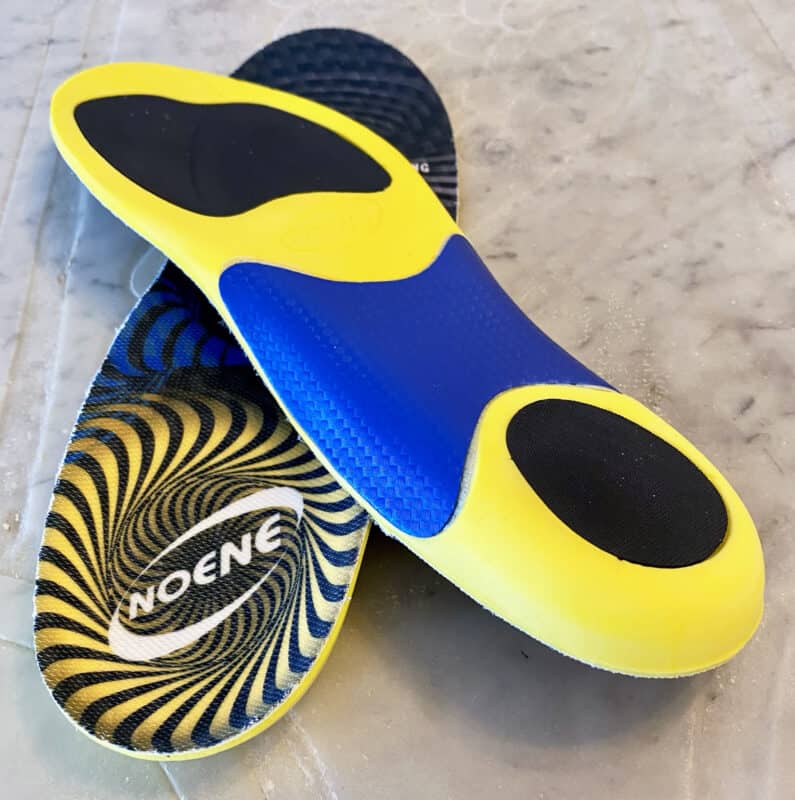 La soletta Noene Sport Ergopro AC+ con inserti specifici per ogni parte anatomica del piede.