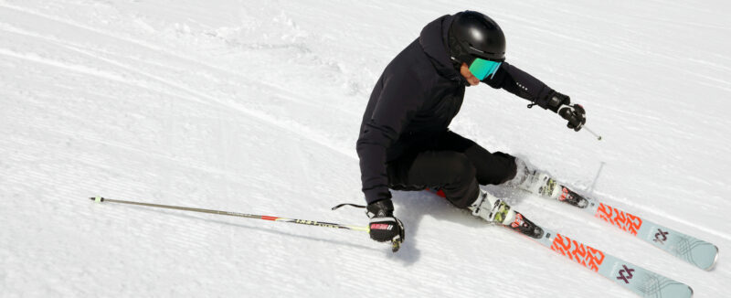 Pietro Dalmasso durante una "piega" a Pampeago.