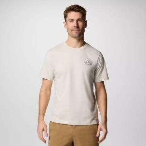 La T-shirt Tunnel Valley di Columbia, colore Dark Stone / Naturally Inclined.