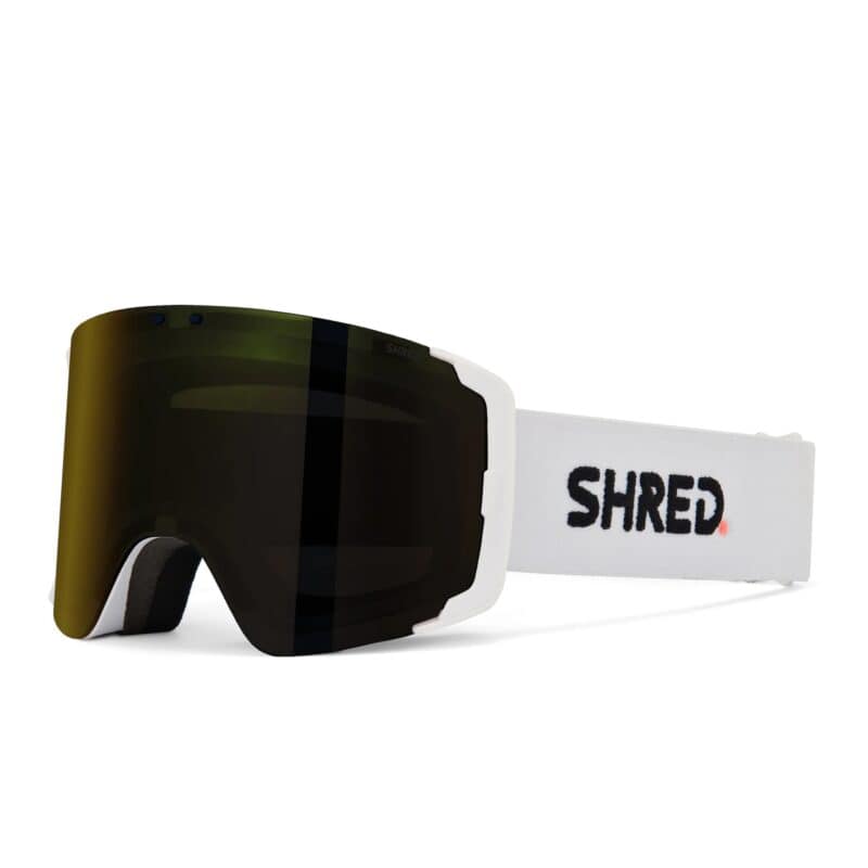 Maschera da sci SHRED con lente polarizzata, protezione UV totale, ideale per sport all'aperto.