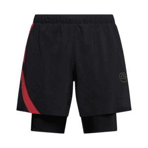 La Sportiva Flow 5" Short M pantaloncini trail running uomo Black/Yellow vista frontale