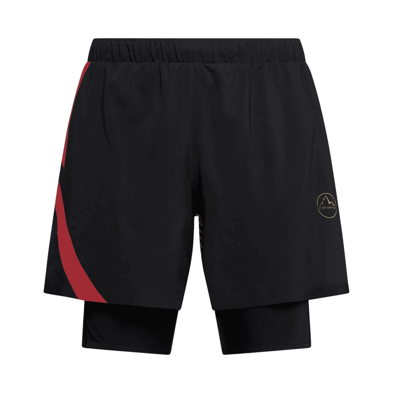 La Sportiva Flow 5" Short M pantaloncini trail running uomo Black/Yellow vista frontale