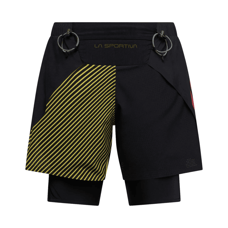 La Sportiva Flow 5" Short M pantaloncini trail running uomo Black/Yellow vista posteriore